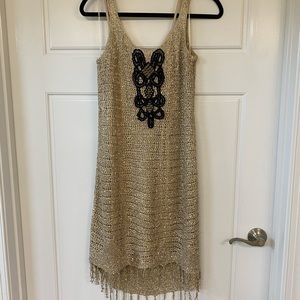 Free People Gold Knit 20s Dress **with slip**